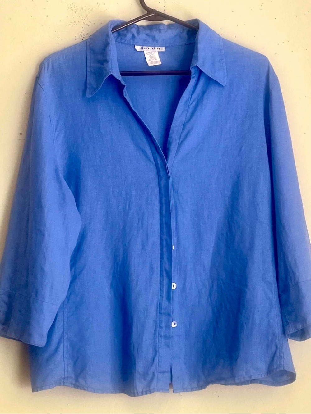 Women’s Relaxed Button-Front Blouse in Cobalt Blue